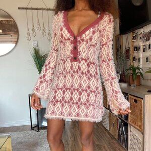 Free People Fuzzy Feelings Sweater Dress